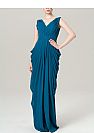 Pleated Blue Chiffon Bridesmaid Dresses