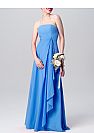 Strapless Blue Chiffon Bridesmaid Dresses