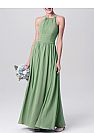 Green Halter Ruched Chiffon Bridesmaid Dresses