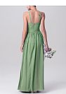 Green Halter Ruched Chiffon Bridesmaid Dresses