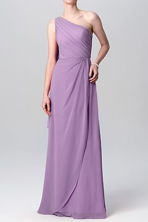 One Shoulder Ruched Purple Bridesmaid Dresses