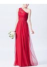 One Shoulder Red Tulle Bridesmaid Dresses