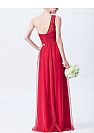 One Shoulder Red Tulle Bridesmaid Dresses