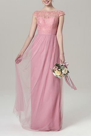 Elegant Pink Tulle Bridesmaid Dresses
