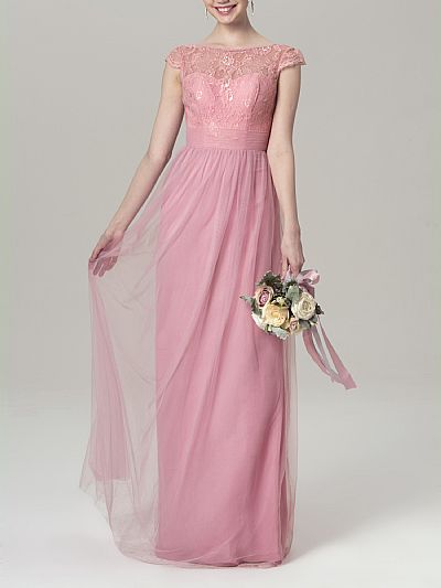 Elegant Pink Tulle Bridesmaid Dresses