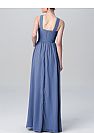 Blue Halter Ruched Chiffon Bridesmaid Dresses