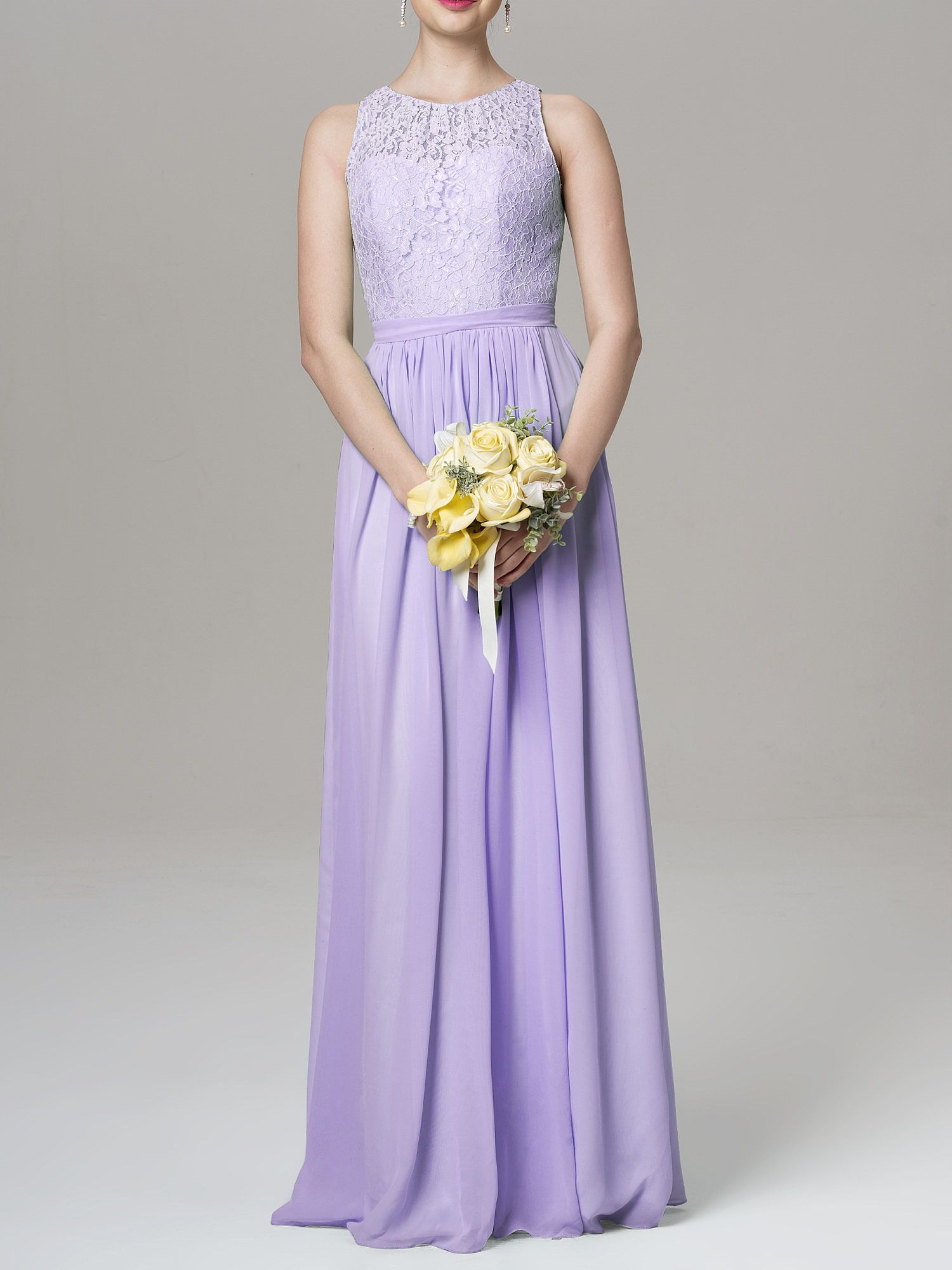 Allanah lace and chiffon bridesmaid dress in Lavender