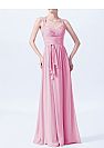 Pink Crisscross Ruched Chiffon Bridesmaid Dresses