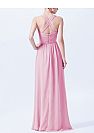 Pink Crisscross Ruched Chiffon Bridesmaid Dresses