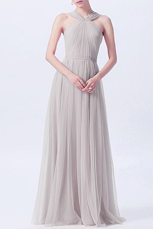 Beaded Halter A-Line Bridesmaid Dresses