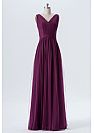 2018 Ruched Purple Long Bridesmaid Dress