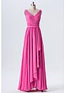 2018 Ruched Pink Chiffon Bridesmaid Dresses