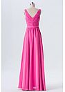 2018 Ruched Pink Chiffon Bridesmaid Dresses