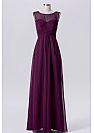 Modest Ruched Purple Bridesmaid Dress