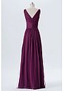 Modest Ruched Purple Bridesmaid Dress