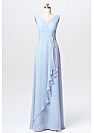 Light Blue Long Chiffon Bridesmaid Dress