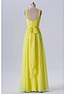 Yellow Crisscross Ruched Halter Bridesmaid Dress