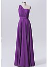 2018 One Shoulder Long Purple Bridesmaid Dresses