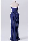 2018 Strapless Ruched Blue Chiffon Bridesmaid Dresses