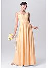 Orange Lace and Chiffon Bridesmaid Dresses