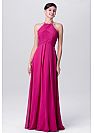 Fuschia Ruched Halter Bridesmaid Dresses