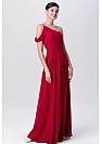 Burgundy Ruched One Shoulder Bridesmaid Dresses