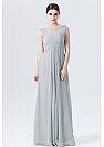 Silver Long Ruched Chiffon Bridesmaid Dresses