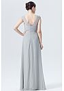 Silver Long Ruched Chiffon Bridesmaid Dresses