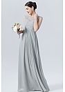 Silver Long Ruched Chiffon Bridesmaid Dresses