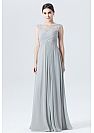 Silver Long Ruched Chiffon Bridesmaid Dresses