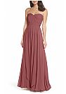 Ruched Sweetheart Long Chiffon Bridesmaid Dresses