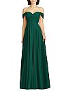 Hunter Green Off the Shoulder Bridesmaid Dresses