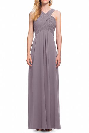 Elegant Crisscross Ruched Grey Bridesmaid Dresses