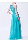 2018 Blue Ruched Halter Bridesmaid Dresses