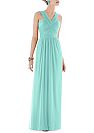 Light Blue Crisscross Ruched Bridesmaid Dress