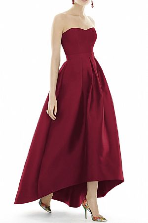 Sweetheart Burgundy Hi-low Bridesmaid Dresses