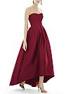 Sweetheart Burgundy Hi-low Bridesmaid Dresses