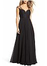 Black Chiffon Bridesmaid Dress Wedding Party Gowns