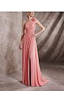 One Shoulder Ruched Side Slit Pink Bridesmaid Dresses