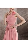 One Shoulder Ruched Side Slit Pink Bridesmaid Dresses