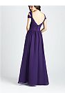 Double V-Neck Ruched Grape Chiffon Bridesmaid Dresses