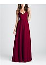 Elegant Burgundy V-Neck Bridesmaid Dresses with Spaghetti Straps