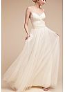 Ruched Puffy Tulle Evening Dresses with Spaghetti Straps