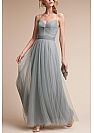 Ruched Puffy Tulle Evening Dresses with Spaghetti Straps