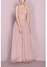Pleated Pink A-line Evening Dresses Wedding Party Gowns