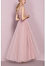 Pleated Pink A-line Evening Dresses Wedding Party Gowns