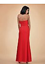 Red Ruched Sweetheart Chiffon Bridesmaid Dresses with Ruffles