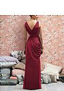 Double V-Neck Ruched Burgundy Chiffon Bridesmaid Dresses