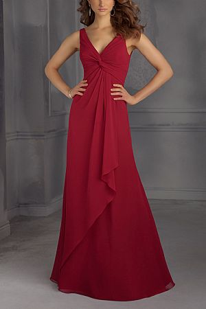 Ruched Burgundy A-Line Bridesmaid Dresses with Knot