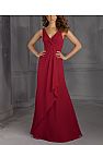 Ruched Burgundy A-Line Bridesmaid Dresses with Knot